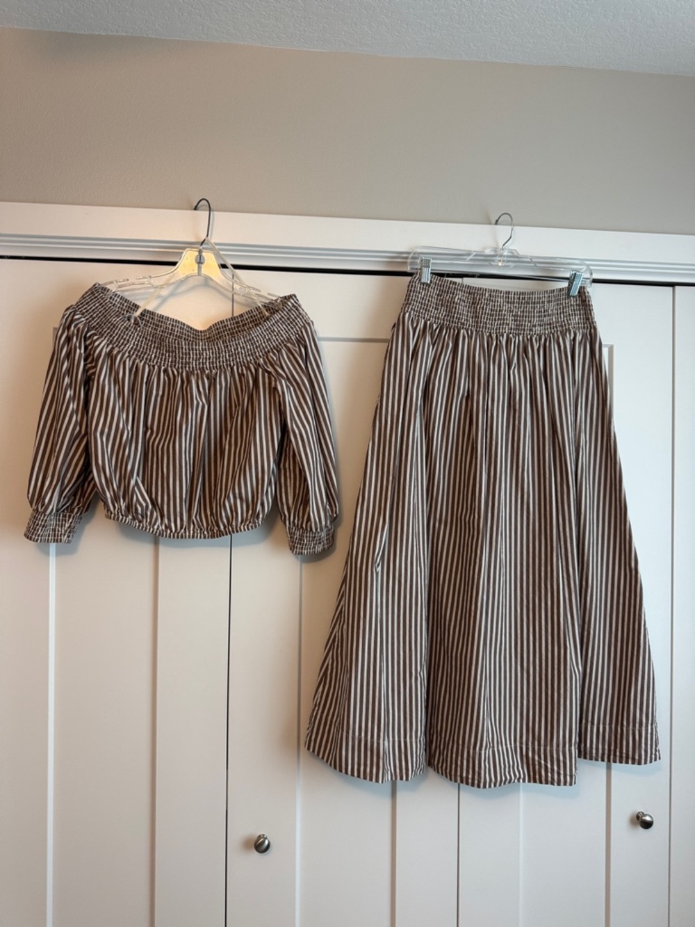 LOFT Striped Smocked Matching Set